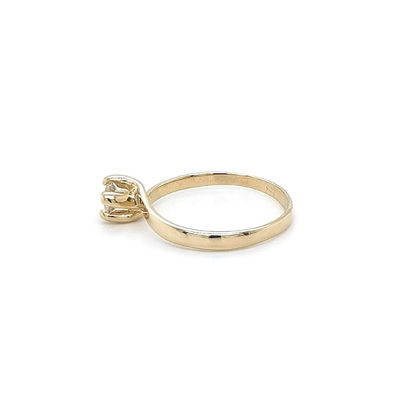 Gold Engagement Ring with Zircon