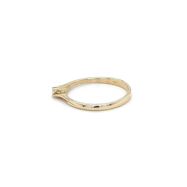 Gold Engagement Ring with Zircon