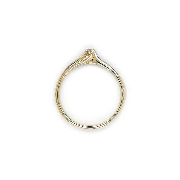 Gold Engagement Ring with Zircon