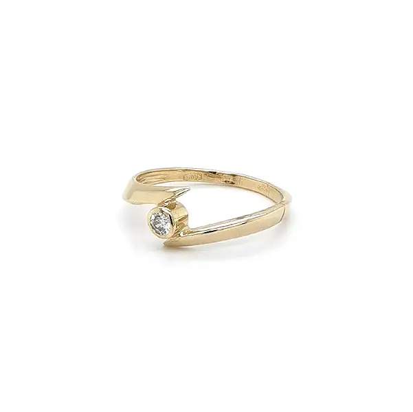 Gold Ring with Zircon