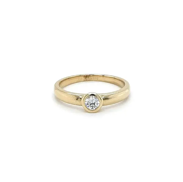 Gold Engagement Ring with Zircon