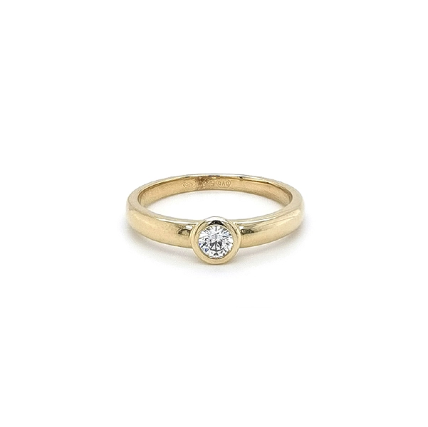 Gold Engagement Ring with Zircon