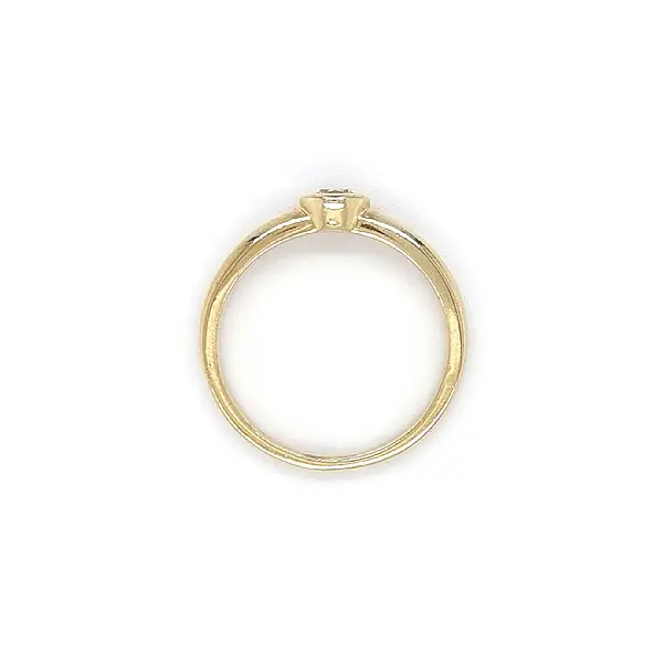 Gold Engagement Ring with Zircon