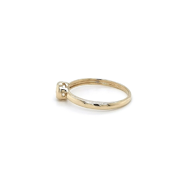 Gold Engagement Ring with Zircon