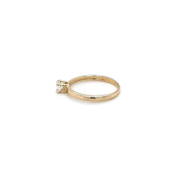 Gold Engagement Ring with Zircon