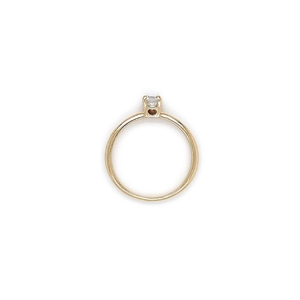 Gold Engagement Ring with Zircon