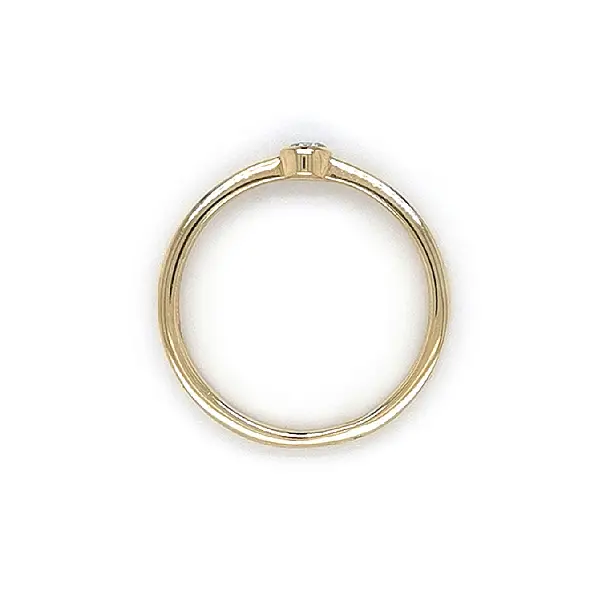 Gold Engagement Ring with Zircon