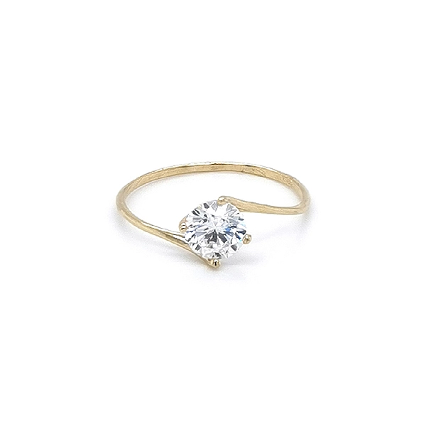 Gold Zircon Tooth Ring