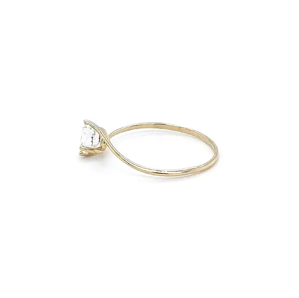Gold Zircon Tooth Ring