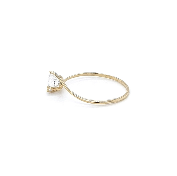 Gold Zircon Tooth Ring