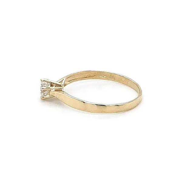 Gold Engagement Ring with Zircon