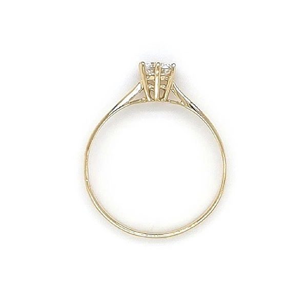 Gold Engagement Ring with Zircon