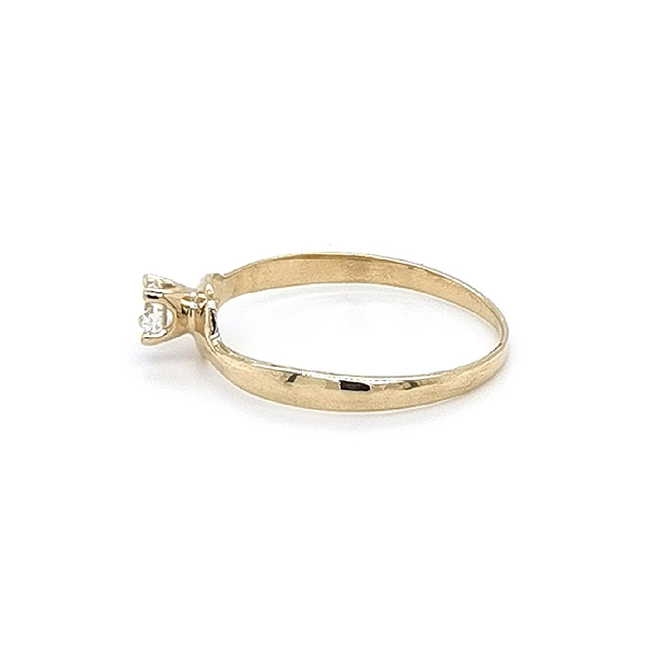 Gold Engagement Ring with Zircon
