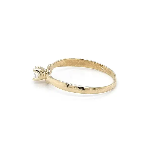 Gold Engagement Ring with Zircon