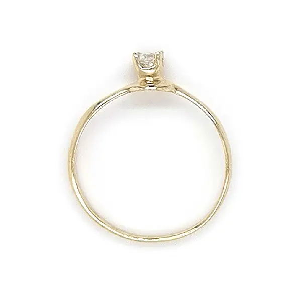 Gold Engagement Ring with Zircon