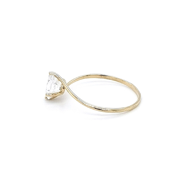 Gold Engagement Ring with Zircon