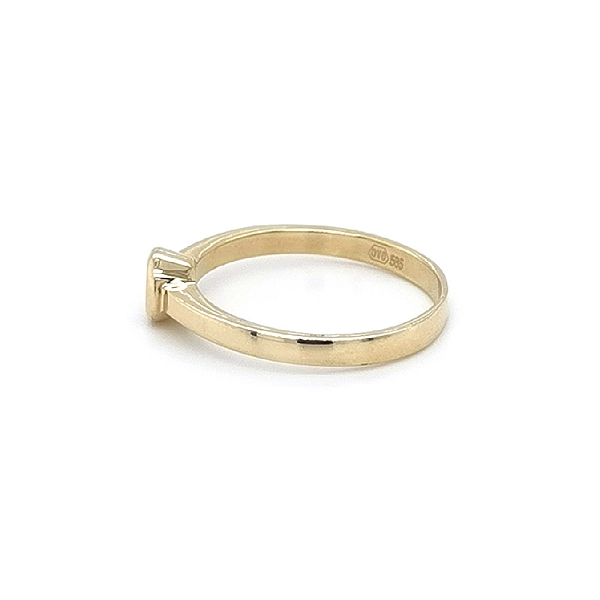 Gold Engagement Ring with Zircon
