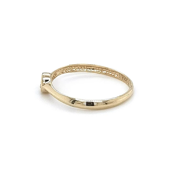 Gold Engagement Ring with Zircon