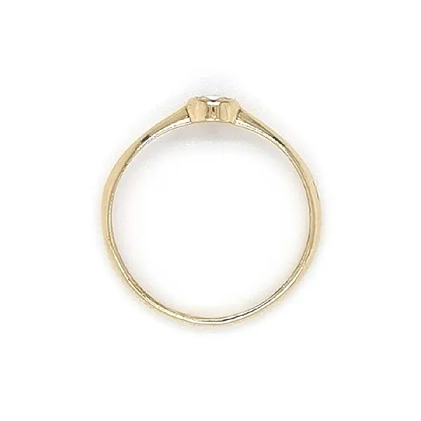 Gold Engagement Ring with Zircon