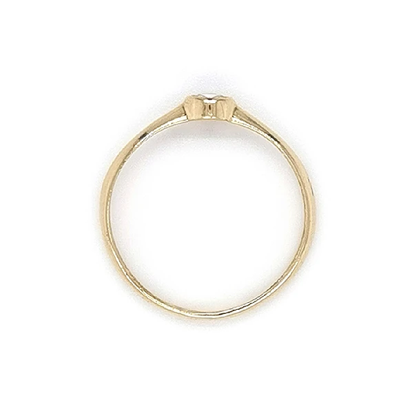 Gold Engagement Ring with Zircon
