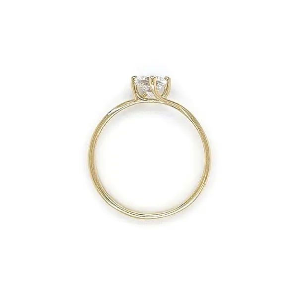 Gold Engagement Ring with Zircon