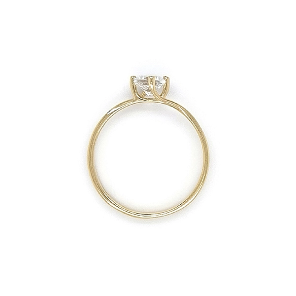 Gold Engagement Ring with Zircon