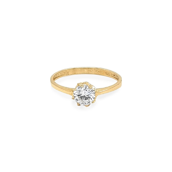 Gold Engagement Ring with Zircon