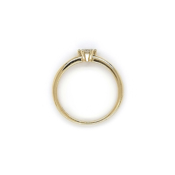 Gold Engagement Ring with Zircon