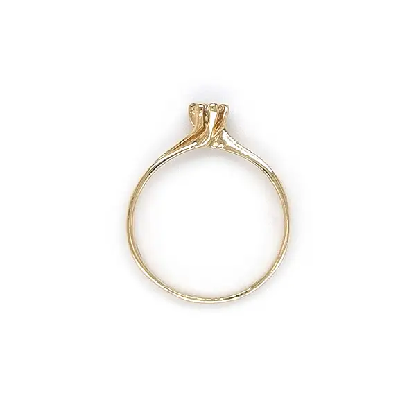 Gold Engagement Ring with Zircon