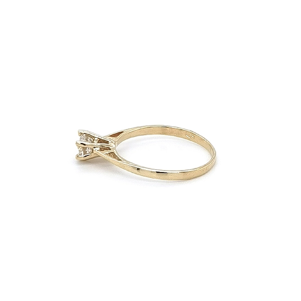 Gold Engagement Ring with Zircon