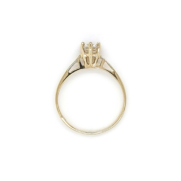 Gold Engagement Ring with Zircon