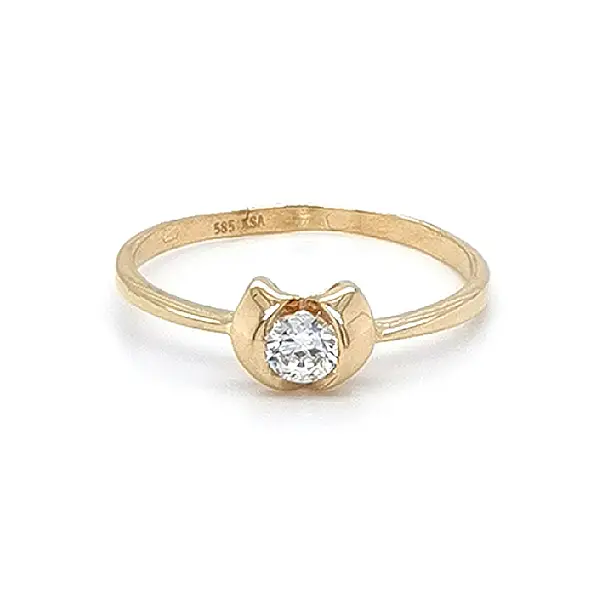 Gold Ring with Zircon