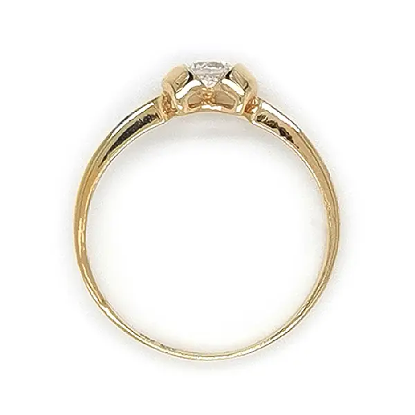 Gold Ring with Zircon