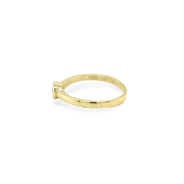 Gold Engagement Ring with Zircon