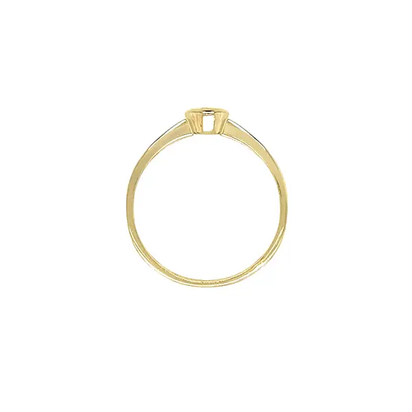 Gold Engagement Ring with Zircon