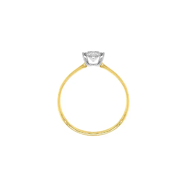 Gold Engagement Ring with Zircon