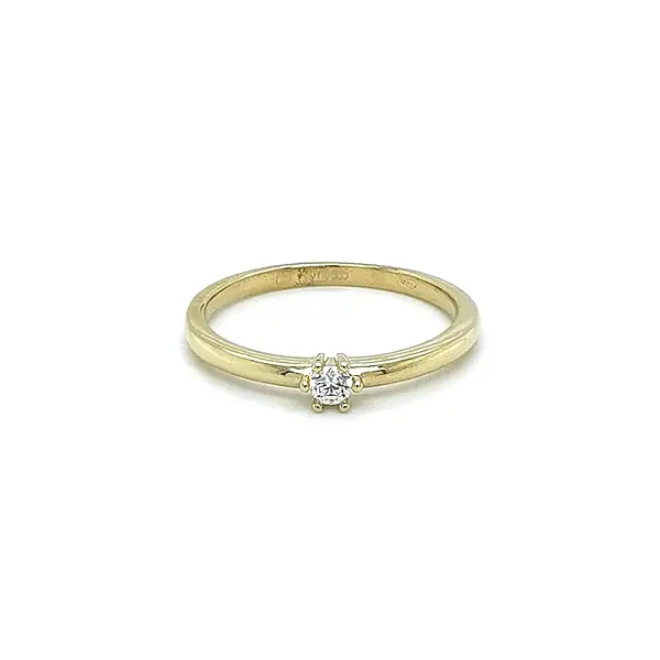 Gold Engagement Ring with Zircon