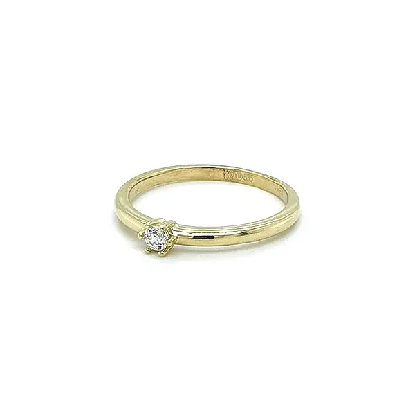 Gold Engagement Ring with Zircon