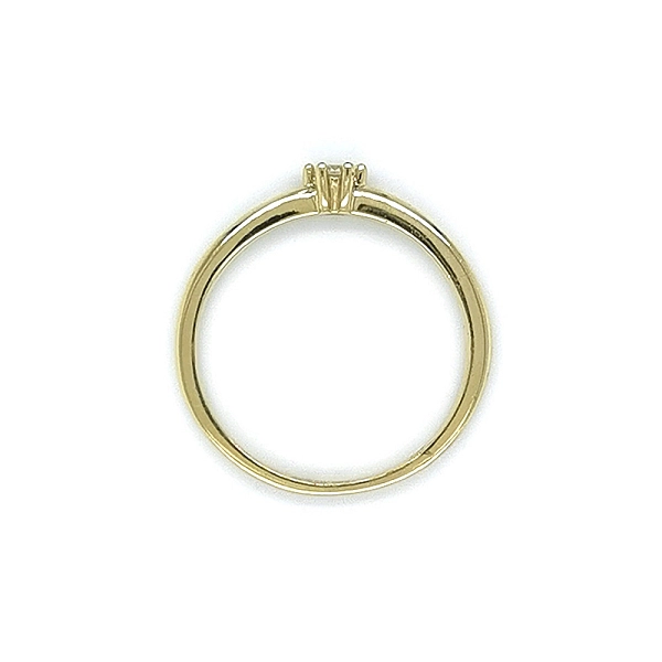 Gold Engagement Ring with Zircon