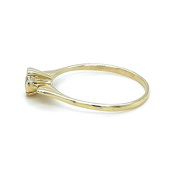 Gold Engagement Ring with Zircon