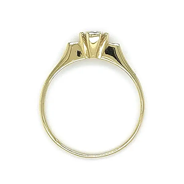 Gold Engagement Ring with Zircon