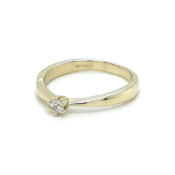 Gold Engagement Ring with Zircon
