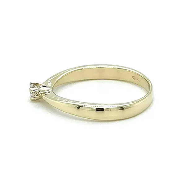 Gold Engagement Ring with Zircon