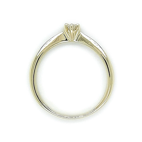 Gold Engagement Ring with Zircon
