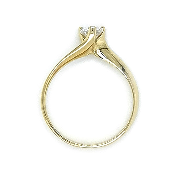 Gold Engagement Ring with Zircon