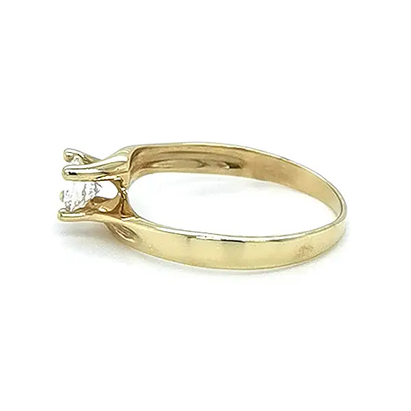 Gold Engagement Ring with Zircon