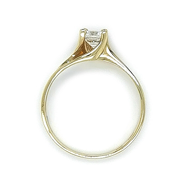 Gold Engagement Ring with Zircon