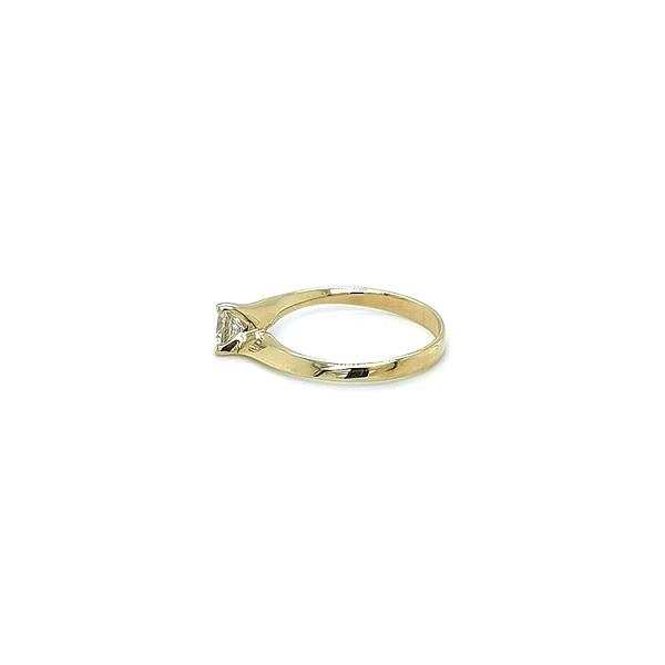 Gold Engagement Ring with Zircon