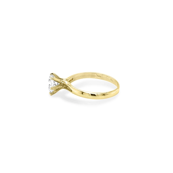 Gold Engagement Ring with Zircon