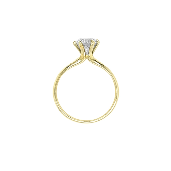 Gold Engagement Ring with Zircon